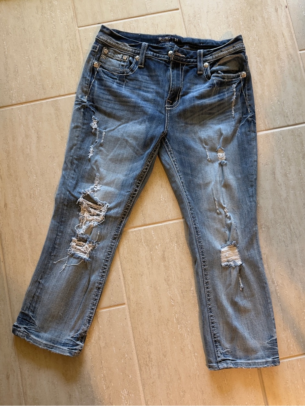 Miss Me Distressed Blue Boyfriend Jeans